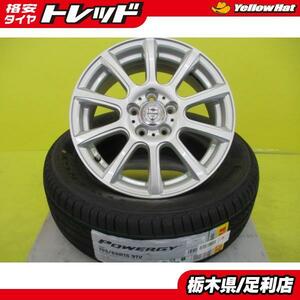 プリウス アリオン ウィッシュ 美品 中古 Weds ジョーカー 15インチ 6J +43 新品 ピレリ パワジー 195/65R15 インプレッサ PHV set