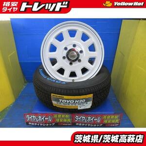 215/60R17 109/107R トーヨータイヤ H20 5ZIGEN KOMA 7J-17 +37 6H139.7 ホワイト ４本セット 中古＆新品 ハイエース KZH116G KZH126G KZH1