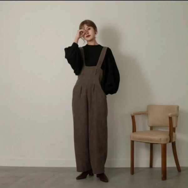 【新品タグ付き・未使用】Amiur velvet tie back overall