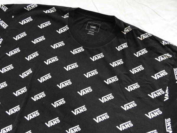 送料込み！激レア！良品！VANS バンズ 半袖 Tシャツ XL ビッグサイズ 総柄『ドバイにて購入品！』スケーター サーファー ボーダー ブラック