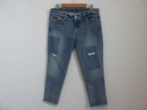 (53585)GAP DENIM Gap Denim брюки повреждение бахрома голубой 27 USED