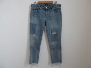 (53584)GAP DENIM　ギャップ　デニム　パンツ　ダメージ　フリンジ　ブルー　27　USED