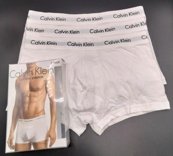 Calvin Klein(カルバンクライン) ローライズボクサーパンツ ホワイト Mサイズ 3枚 男性下着 U2664