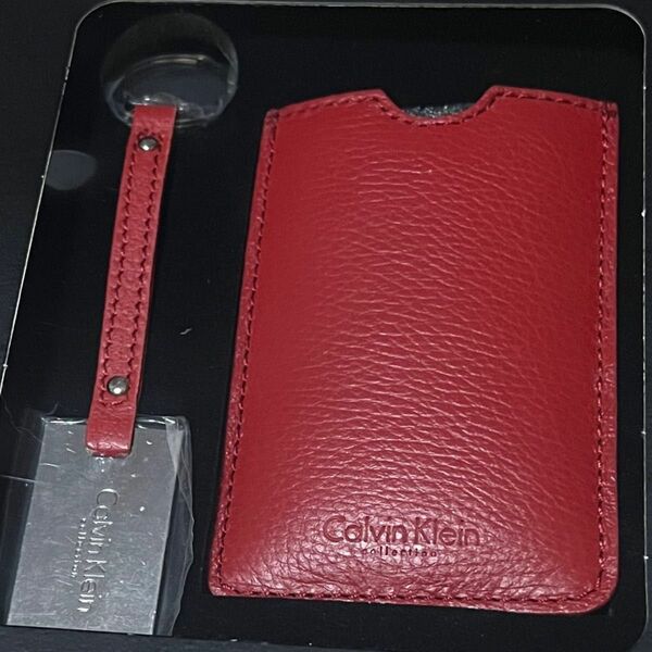 カルバンクライン Calvin Klein C-06-Q ROSSO カードケース&キーホルダーギフトセット　　NO.1