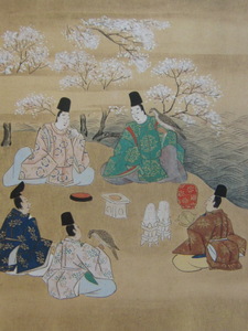 Art hand Auction 【『伊勢物語』第八十二段(渚の院･交野の桜)】, 希少画集画より, 状態良好, 新品高級額装付, 送料無料, 日本画 桜, 絵画, 油彩, 人物画