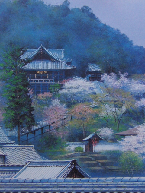 Morikuni Koizumi, [Ayane Hase], From a rare art book, Good condition, Brand new high quality framed, free shipping, cherry blossoms, painting, oil painting, Nature, Landscape painting