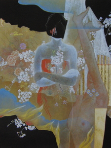 Art hand Auction Kazunaga Nakajima, [metaphorisch], Aus einem seltenen Kunstbuch, Guter Zustand, Brandneu, hochwertig gerahmt, Kostenloser Versand, Kirschblüten, Malerei, Ölgemälde, Porträt