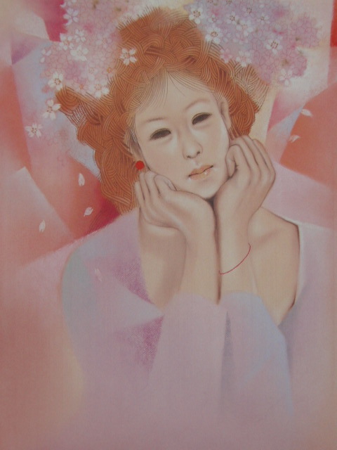 Takashi Kato, [Blumenkrone (Sakurako)], Aus einem seltenen Kunstbuch, In guter Kondition, Nagelneu mit hochwertigem Rahmen, Kostenloser Versand, Japanische Malerei Kirschblüte, Malerei, Ölgemälde, Porträts