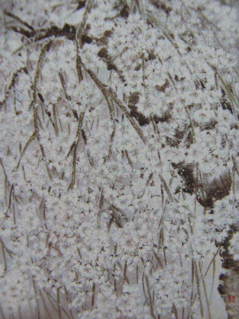 Masaharu Shimada, [Trauerkirschbaum], Aus einem seltenen Kunstbuch, In guter Kondition, Nagelneu mit hochwertigem Rahmen, Kostenloser Versand, Japanische Malerei Kirschblüte, Malerei, Ölgemälde, Natur, Landschaftsmalerei