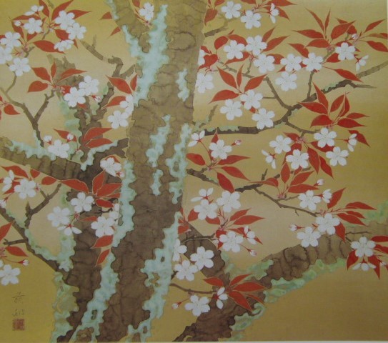 Uda Ogimura, 【fleurs de cerisier】, Extrait d'un livre d'art rare, En bonne condition, Tout neuf avec un cadre de haute qualité, livraison gratuite, Peinture japonaise fleur de cerisier, Peinture, Peinture à l'huile, Nature, Peinture de paysage