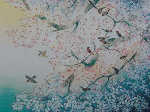 Art hand Auction Tanaka Jun, [Cherry Blossoms and Sparrows], From a rare art book, In good condition, Brand new with high-quality frame, free shipping, Japanese painting cherry blossom, Painting, Oil painting, Nature, Landscape painting