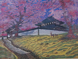 Art hand Auction Urata Shusha, [Spring is deep at Kaidan-in], From a rare art book, In good condition, Brand new with high-quality frame, free shipping, Japanese painting cherry blossom, Painting, Oil painting, Nature, Landscape painting