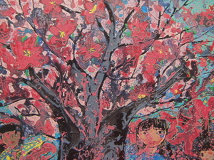 Art hand Auction Yoshihiro Goda, [Geboren in einem nostalgischen Sakura-Dorf], Aus einem seltenen Kunstbuch, Guter Zustand, Brandneu, hochwertig gerahmt, Kostenloser Versand, Japanische Malerei Kirschblüten, Malerei, Ölgemälde, Porträt