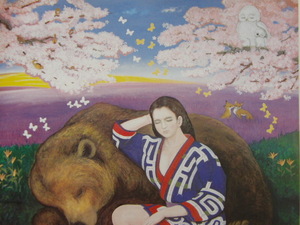 Art hand Auction Shigehiro Negishi, [Frühling], Aus einem seltenen Kunstbuch, In guter Kondition, Nagelneu mit hochwertigem Rahmen, Kostenloser Versand, Kirschblüten, Malerei, Ölgemälde, Porträts