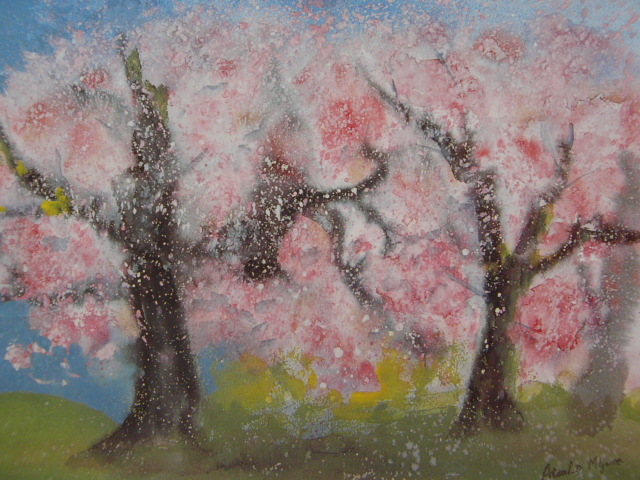 Junko Mizuno, 【spring】, From a rare art book, Good condition, Brand new high quality framed, free shipping, Japanese painting cherry blossoms, painting, oil painting, Nature, Landscape painting