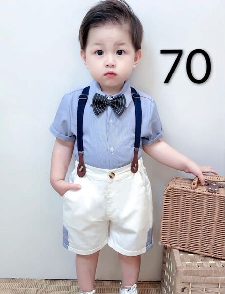 新品フォーマルスーツ半袖 4点セット結婚式七五三男の子夏子供服