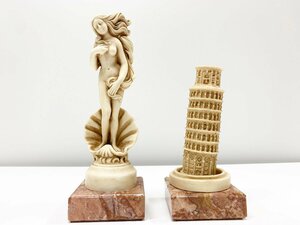 イタリア製 ヴィーナス女神 ピサの斜塔 大理石 石膏 彫刻 彫像 置物 工芸 美術品 飾り物 インテリア 小物 西洋彫刻洋風 オブジェ 雑貨飾り