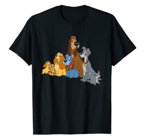 ディズニー わんわん物語 黒A Ｔシャツ 4XL