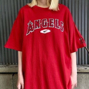 NIKE TEAM ナイキ MLB メジャーリーグ LOS ANGELES ANGELS ロサンゼルス・エンゼルス チームロゴ プリントTシャツ メンズL