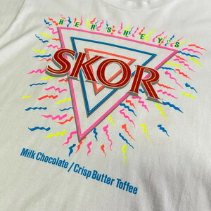 USA製 90年代 HERSHEY'S SKOR ハーシーズ チョコレート 企業ロゴ アドバタイジング Tシャツ メンズL