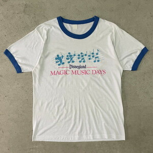 80年代 Disney MAGIC MUSIC DAYS プリント リンガーTシャツ メンズM相当