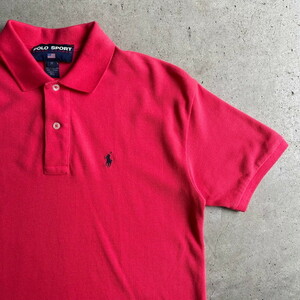 90年代 POLO SPORT ポロスポーツ Ralph Lauren ラルフローレン 鹿の子 ポロシャツ メンズS