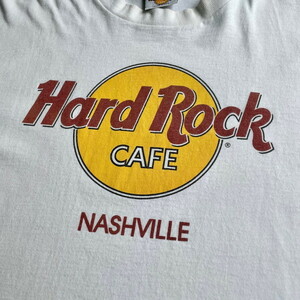 90年代 USA製 HARD ROCK CAFE NASHVILLEハードロックカフェ アドバタイジング 企業ロゴ プリントTシャツ メンズM