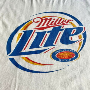 00年代 MILLER LITE ミラービール 企業ロゴ アドバタイジング Tシャツ メンズXL