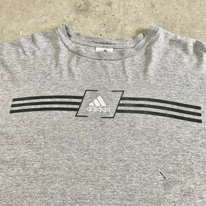 00年代 adidas アディダス パフォーマンスロゴ 3ストライプ 刺繍 プリント Tシャツ メンズXL相当