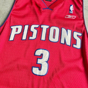Reebok リーボック NBA PISONS WALLACE デトロイト・ピストンズ ゲームシャツ メンズL