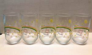 YU-1320 ⑤ 5 point set three tsu arrow rhinoceros da-MITUYA fancy glass natural Nico Nico tableware glass glass oral :5.5 height :10.5 including carriage!