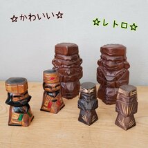 ニポポ人形 3組セット ニポポ 木彫り 置き物 オブジェ 北海道 日本 和風 レトロ インテリア エスニック風 かわいい 個性的【80s1580】_画像2