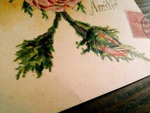 花(28)A43◆薔薇 バラ エンボス アンティークポストカード フランス ドイツ イタリア イギリス ビンテージ _画像4