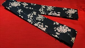 創作帯☆居合帯・半纏帯 リバーシブル 桜模様 巾約7cm【350cm】