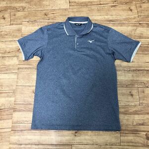 * Mizuno MIZUNO Bear heaven short sleeves shirt polo-shirt Golf wear L size 52MA9002 gray 