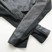 Rick Owens ◆ ショート丈 レザー ジャケット 黒 40サイズ (下げ札付き) リブ切替 ダブル 羊革 ブルゾン リックオウエンス ◆208/XE15_画像4