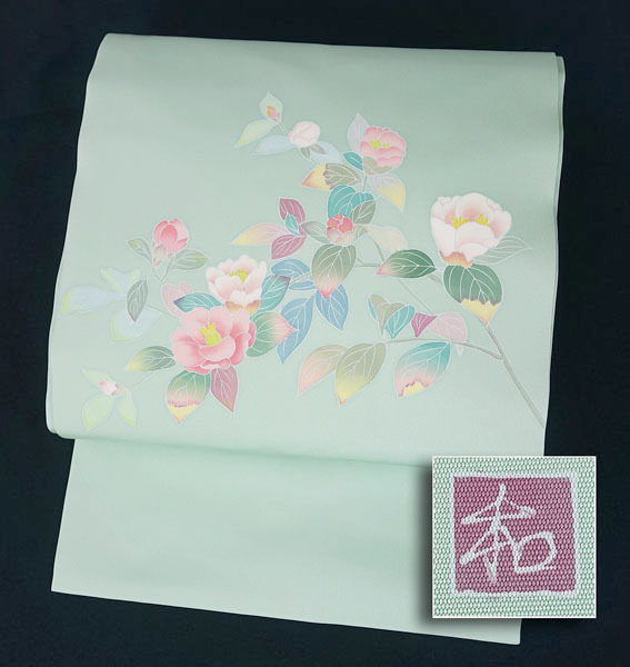 Nagoya obi, unused, Kaga Yuzen, hand-painted, 9-inch Nagoya obi, Otaiko pattern, with artist's signature, pure silk, 10584, band, Nagoya Obi, Ready-made