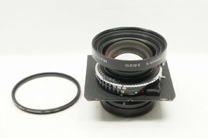 【アルプスカメラ】良品 Schneider Kreuznach シュナイダークロイツナッハ SYMMAR S 210mm F5.6 MC 大判レンズ リンホフボード付 230524ag