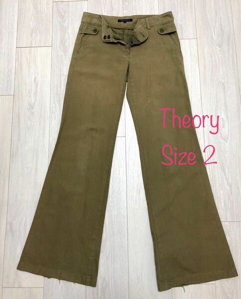 theory セオリー　ワークパンツ　カーゴパンツ　サイズ2 （9号）カーキ