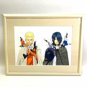 ｔ）ナルト展 NARUTO -ナルト- 複製原画 ナルト＆サスケ 岸本斉史氏 週刊少年ジャンプ連載作品 アニメグッズ 中古 ※額入り