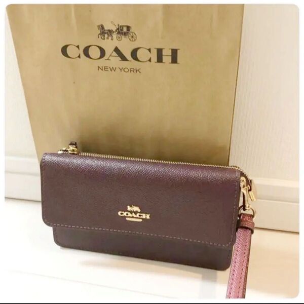 【COACH】新品　財布 長財布　ポーチ　クラッチバック　ストラップ付