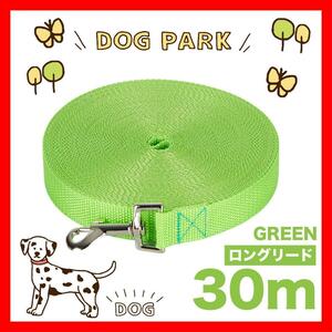 リード ロングリード 犬 30m 小・中型犬 ライトグリーン リード30M５