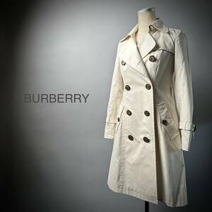 クリーニング済 美品 Burberry バーバリー ブルーレーベル コットン トレンチコート 38 裏地 ノバチェック コート