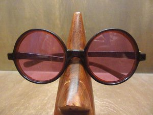  Vintage 70's* round sunglasses tea *230605i8-eygls retro mozhipi- Brown 