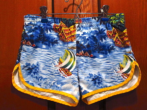 ビンテージ70's●Kolekoleキッズハワイアンスイムショーツ実寸W64cm●230619c8-k-swim-w25 1970sアロハ水着子供服ボトムス