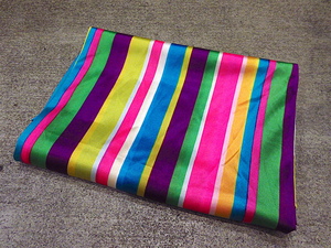  Vintage 60's70's* multi stripe fabric size approximately 266cm × approximately 120cm*230622c6-fbr 1960s1970s cloth cloth flap retro 