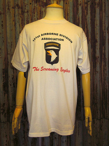 ビンテージ90’s●AIRBORNE DIVISIONプリントTシャツsize L●230622k3-m-tsh-ot 1990sメンズ古着