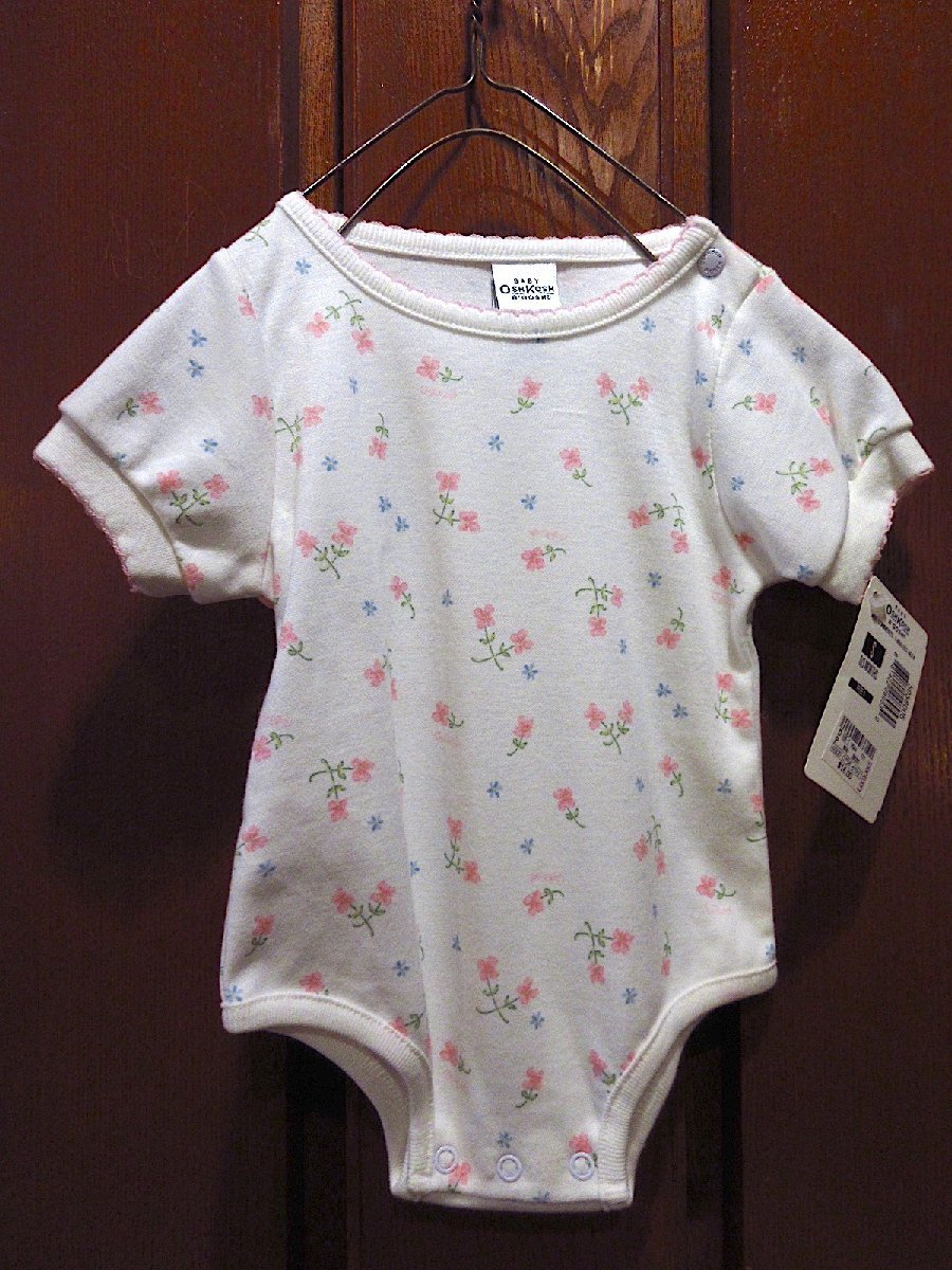 BABY OSHKOSH B'GOSH DEADSTOCKキッズ花柄半袖ロンパー