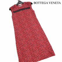 BOTTEGA VENETA ボッテガ ヴェネタ 春夏 総柄♪ コットン ジャージー ノースリーブ ドレス ワンピース Sz.38　レディース　D3T01251_6#D_画像1