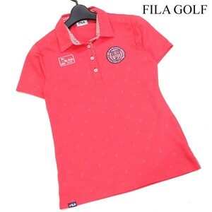 FILA GOLF フィラ ゴルフ 春夏 ロゴ ワッペン♪ 速乾 半袖 ポロシャツ Sz.M　レディース ピンク　D3T01149_6#A